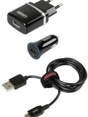 Autentický Nabíječka telefonu LAMPA 3 v 1 Micro USB kit 12/24V + 230V