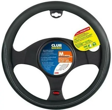 Akční Cena Potah volantu CLUB PREMIUM černý, 37-39 cm