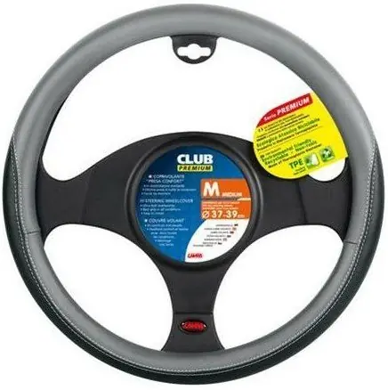Potah volantu CLUB PREMIUM šedý, 37-39 cm Dokud Zásoby Vydrží