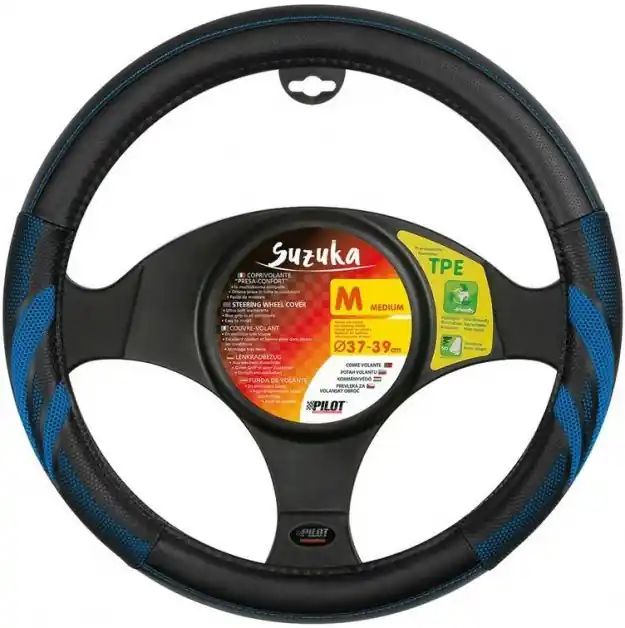 Potah volantu SUZUKA PREMIUM modrý, 37-39 cm NEW 6/2020 Speciální Cena