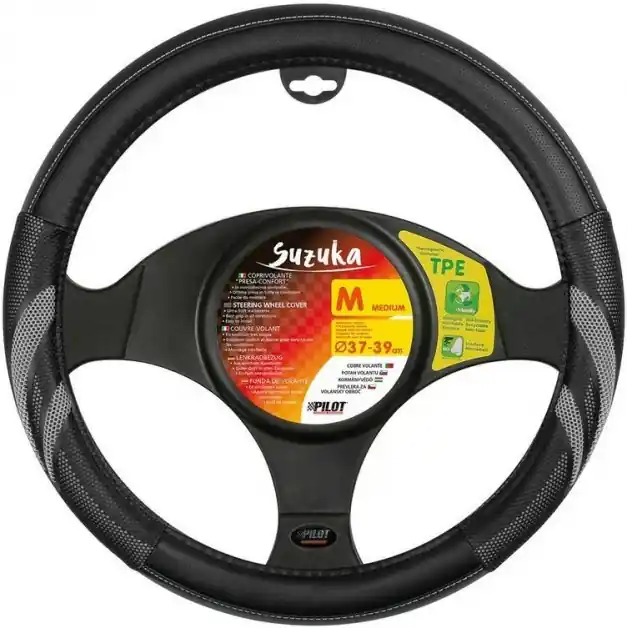 Horká Nabídka Potah volantu SUZUKA PREMIUM šedý, 37-39 cm NEW 6/2020