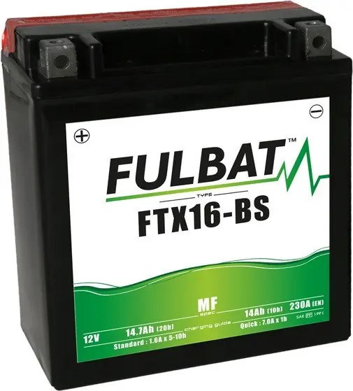 Bezúdržbová motocyklová baterie FULBAT FTX16-BS (YTX16-BS) Nejlepší Cena
