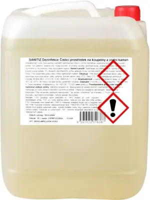 Oblíbený Čistící prostředek na koupelny a vodní kámen / dezinfekce Sanitiz 10l